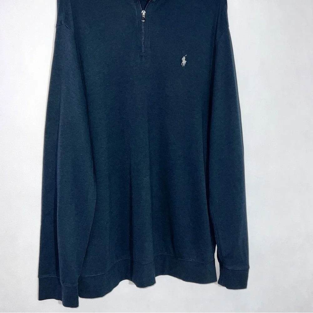 Ralph‎ Lauren Polo Sweater Men's XXL Blue Performance Pullover 1/4 Zip Golf